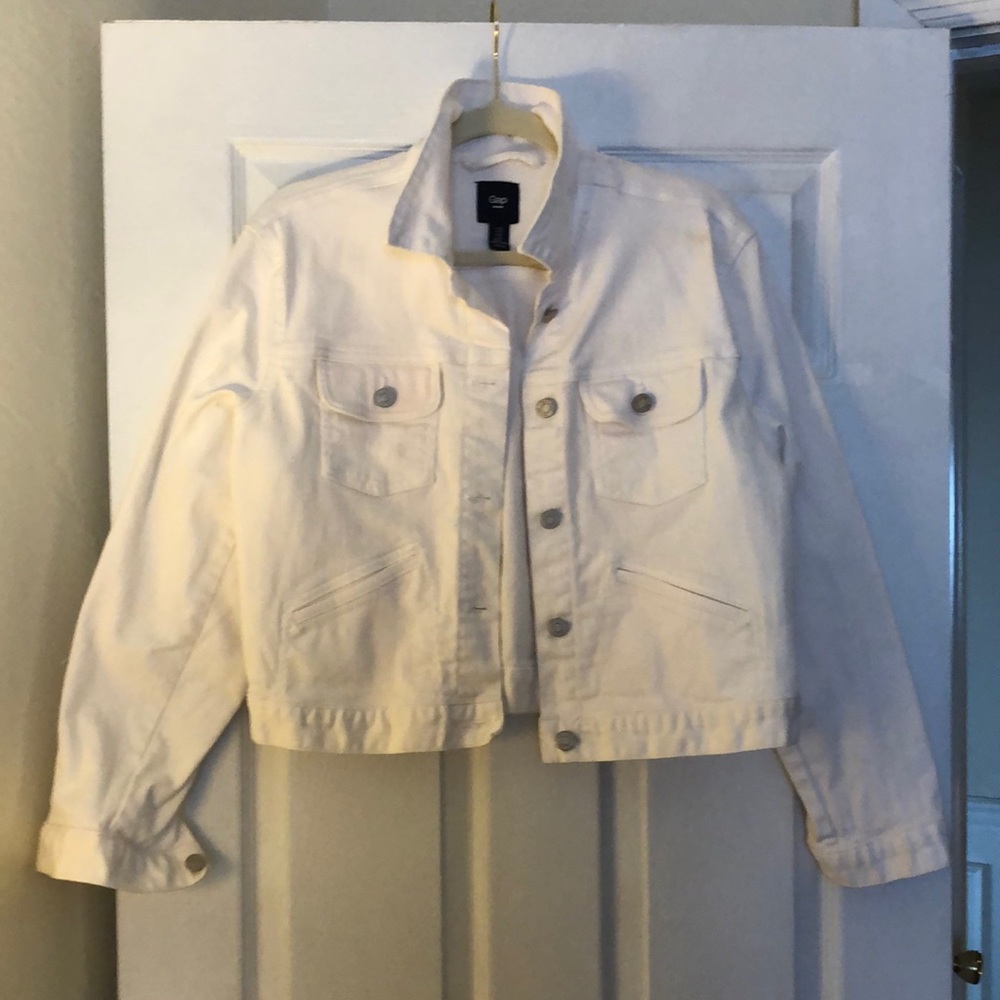 Gap jacket in white denim X-Large